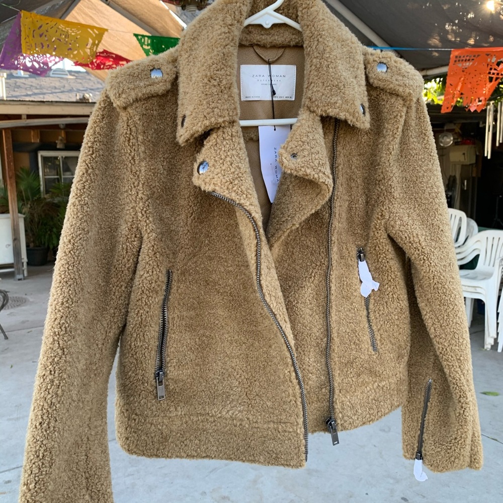ZARA Sherpa Moto Blazer